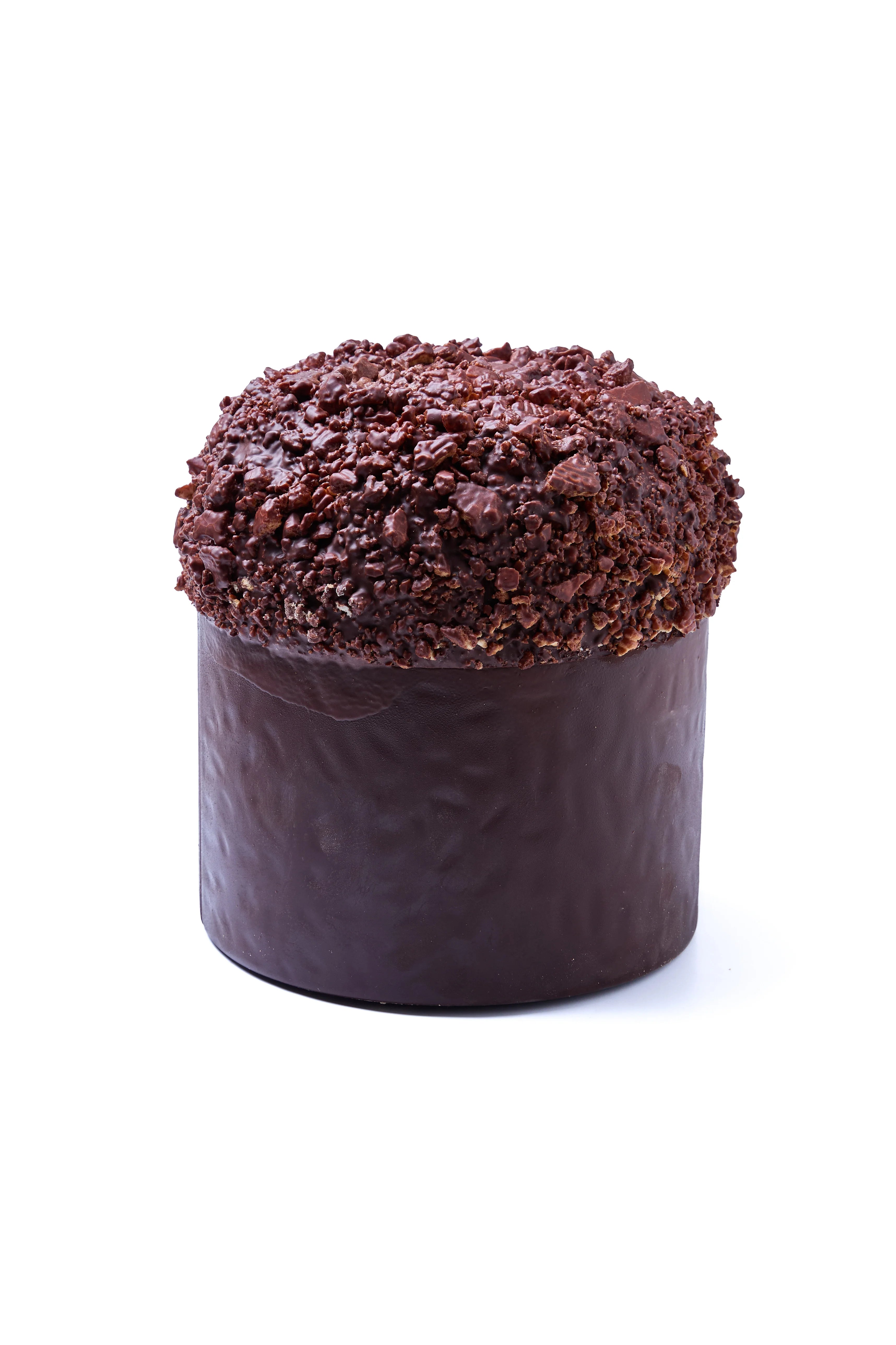 Cioccolato Fondente a forma di Panettone ricoperto con granella di Zenotto